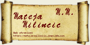 Mateja Milinčić vizit kartica